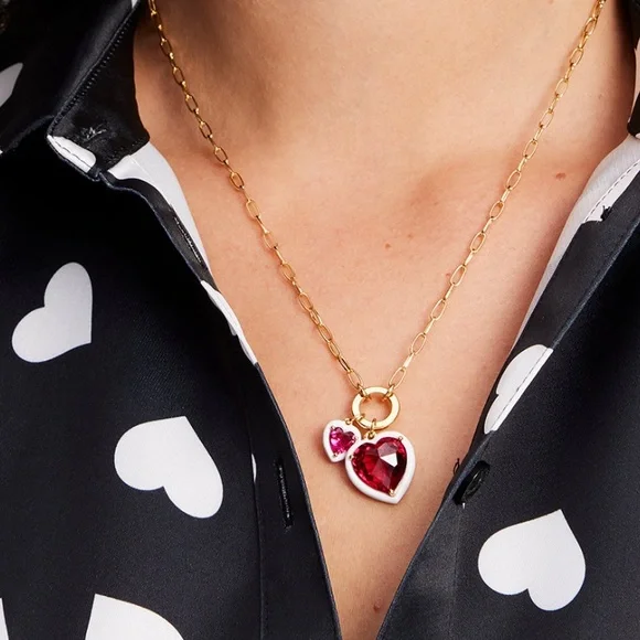 X3 necklaces  $128 Kate Spade Sweetheart Heart Charm Pendant Necklace - Picture 2 of 8